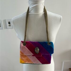 Kurt Geiger London Kensington Rainbow Velvet Crossbody Shoulder Bag Purse